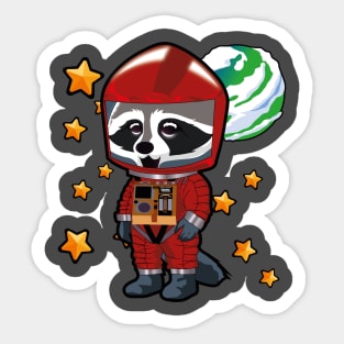 space odyssey raccoon RED Sticker